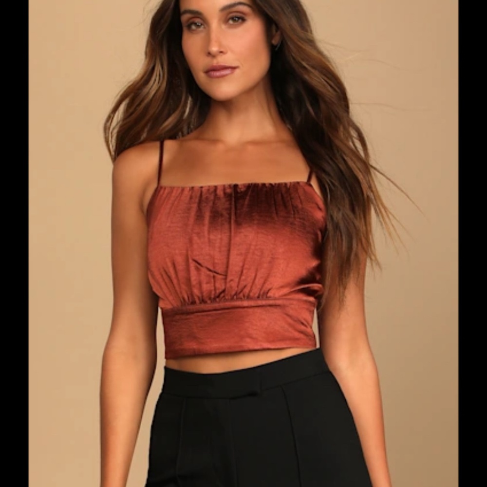 NWT Lulus satin crop top